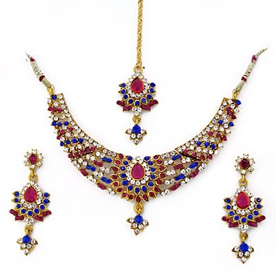 Splendid Multicolor Golden Color Fashion Jewelry Set