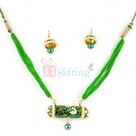 Peacock Meenakari Mangalsutra with Earrings Set