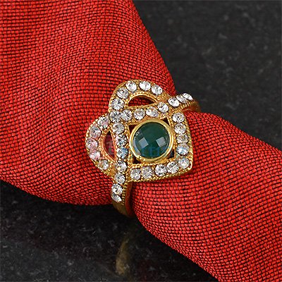 Stylish Heart Shape Diamond Studded Ring