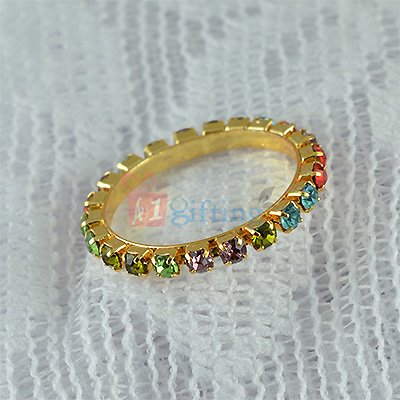 Multi Color Diamond Fancy Anchor Ring