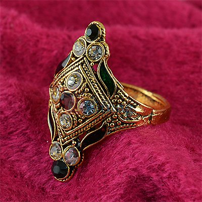 Beautiful Golden Fancy Meena Diamond Ring