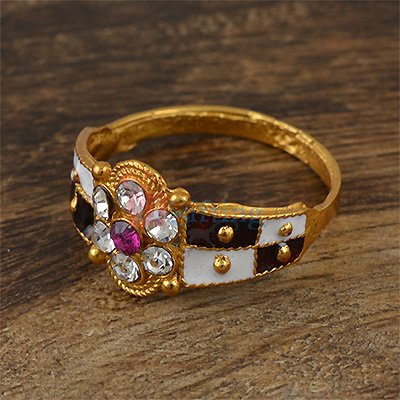 Diamond Studded Golden Fancy Ring for Dear Ones