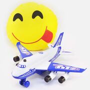 Eye Catching Kids Airplane with Face Savoring Food Soft Toy