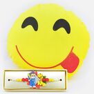 Amazing Bal Hanuman Kids Rakhi with Face Savoring Food Soft Toy