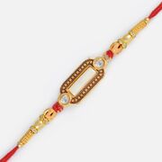 Beauty of Simplicity-Simple Kunadan Work Diamond Rakhi