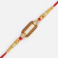 Beauty of Simplicity-Simple Kunadan Work Diamond Rakhi