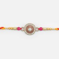 Pearl in Mauli Amazing Work of Kundan Meena Rakhi