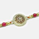 Simple Looking Attractive Design Work of Kundan Meen a Rakhi for Brother