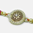 Simple Looking Attractive Design Work of Kundan Meen a Rakhi for Brother