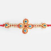 Blue Diamond Design ed Meena Work Bhai Rakhi