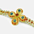 Blue Diamond Design ed Meena Work Bhai Rakhi