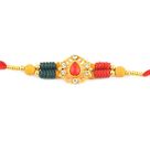 Simple Elegant Gloden Diamond Floral Rakhi