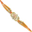 Awesome Gloden Jewel Floral Rakhi