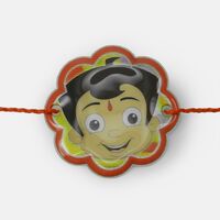 Floral Shape Chhota Bheem Face Rakhi for Kids