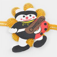 Snow Man on Golden Flower Rakhi for kids