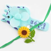 Giraffe Mini Fan With Sunflower Rakhi