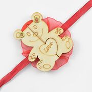 Movable Teddy In Heart Design Rakhi