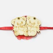 Two Wood Type Cute Teddy Bear Rakhi for Kid