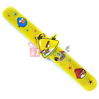 Yellow Wrist Rakhi Band with Angry Birds Game Characters for Kids