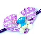 The Smurfs Movie Character on Heart Shaped Blue Cushion Rakhi for Kids
