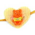 Heart Shape Spongy Base Laughing Little Bear Rakhi for Kids