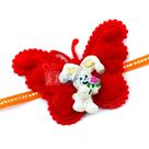 Butter Fly Shape Base Rabbit with Rose - Cartoon Rakhi for Kids