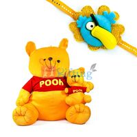 Pooh with Little Pooh Soft Toy n Kids Rakhi