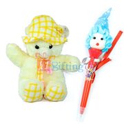 Tinny Stuffed Bird with Hat n Bow with Kids Pen Rakhi