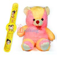 Stuffed Soft Toy Teddy Bear Tie Bow n Rakhi Band for Child