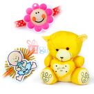 Little Yellow Heart Teddy Bear Kid Toy with 2 Kids Rakhi