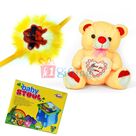 Big Cute Bow Soft Teddy Bear n Baby Stool with a Kids Rakhi
