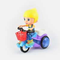 Battery Operated 360 Degree Rotating Stunt Tricycle Toy 4D Light with Music and Dancing