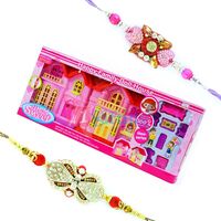 Doll House Playing Toy with 2 Designer Rakhis