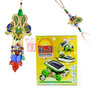 Solar Energy-6 in 1 Game with Zardosi Mayur Rakhis for Bhaiya Bhabhi