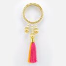 Eye Catching Pearl Bracelet Lumba Rakhi with Beads Work