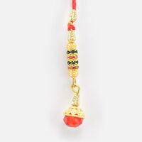 Golden Base Metallic Diamond Work Beads Lumba