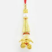 Ear Piece Style Golden and Pearl Lumba Rakhi for Bhabhi