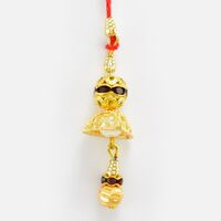 Diamond and Golden Work Lumba Rakhi for Bhabhi