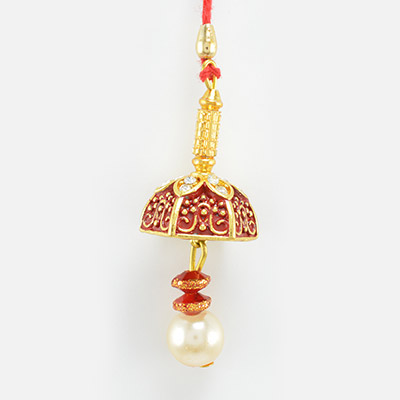 Traditionaly Designed Pearl Golden Work Lumba for Bhabhi