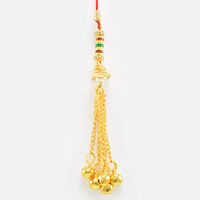 Droping Golden Small Chains Lumba Rakhi for Bhabhi