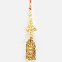 Droping Golden Base Diamond Lumba Rakhi