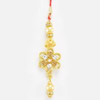 Floral Design Diamond Base Lumba Rakhi