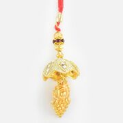 Golden Hanging Leafy Designer Lumba Rakhi