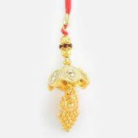Golden Hanging Leafy Designer Lumba Rakhi