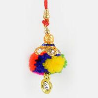 Hanging Diamond with Golden Base Lumba Rakhi