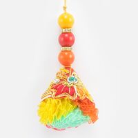 Big Colored Beads On Zardosi Work Base Colorful Amazing Lumba Rakhi