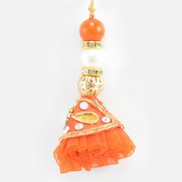 Awesome Looking Orange Color Design ed New Lumba Rakhi
