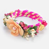 Simple Hand Bracelet Type Looking Flower on Top Attractive Lumba Rakhi for Bhabhi