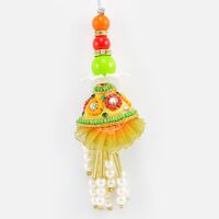 AD Work Design Colorful Beads and Base of Beautiful Looking Rakhi for Bhabhi