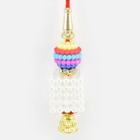 Stylish Looking New Generation Type Colored White Bead Lumba Rakhi